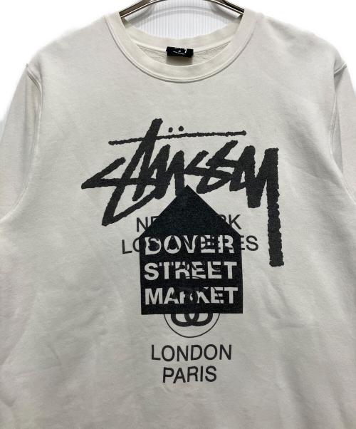 stussy（ステューシー）stussy (ステューシー) DOVER STREET MARKET (ドーバー ストリート マーケット) ロゴプリントスウェット ベージュ サイズ:Mの古着・服飾アイテム