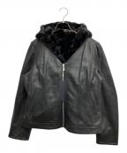 letmeglowレットミーグロウ）の古着「ラムレザーエコファーベスト付3WAYジャケット」｜ブラック