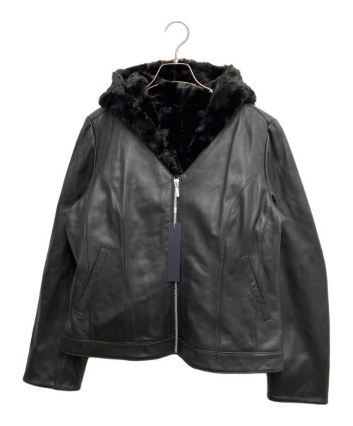 letmeglow（レットミーグロウ）letmeglow (レットミーグロウ) ラムレザーエコファーベスト付3WAYジャケット ブラック サイズ:LL 未使用品の古着・服飾アイテム