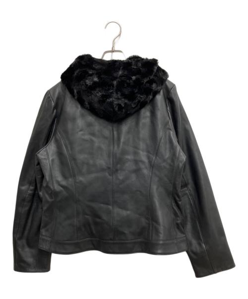 letmeglow（レットミーグロウ）letmeglow (レットミーグロウ) ラムレザーエコファーベスト付3WAYジャケット ブラック サイズ:LL 未使用品の古着・服飾アイテム