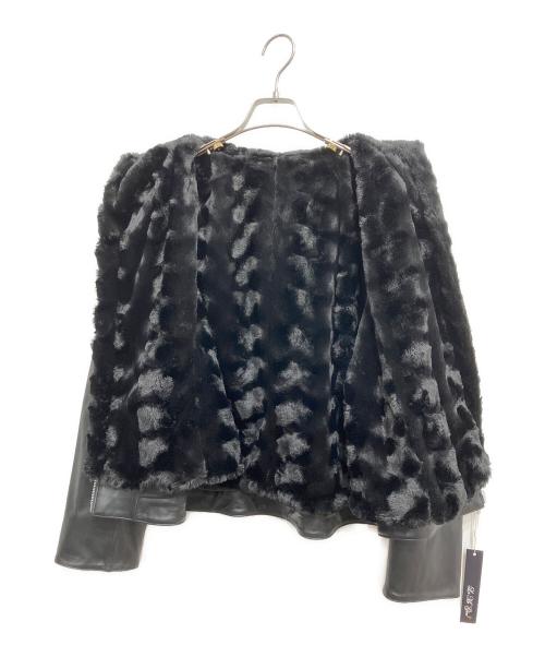 letmeglow（レットミーグロウ）letmeglow (レットミーグロウ) ラムレザーエコファーベスト付3WAYジャケット ブラック サイズ:LL 未使用品の古着・服飾アイテム