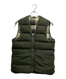 Barbour（バブアー）の古着「裏地チェックダウンベスト」｜オリーブ