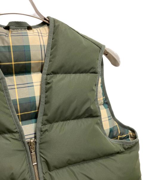 Barbour（バブアー）Barbour (バブアー) 裏地チェックダウンベスト オリーブ サイズ:38の古着・服飾アイテム