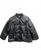 Sea Room lynnシールームリン）の古着「ECO LEATHER THERMO PUFFジャケット」｜ブラック