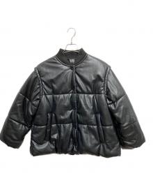 Sea Room lynn（シールームリン）の古着「ECO LEATHER THERMO PUFFジャケット」｜ブラック