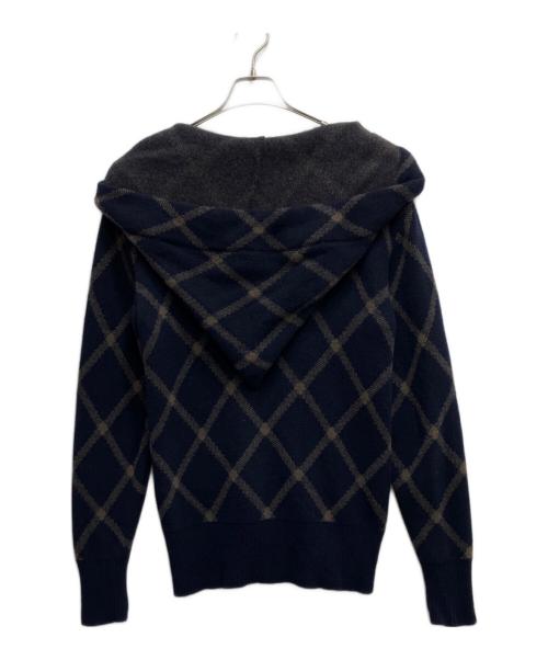 Vivienne Westwood man（ヴィヴィアン ウェストウッド マン）Vivienne Westwood man (ヴィヴィアン ウェストウッド マン) ダイヤ柄ニットパーカー ネイビー サイズ:44の古着・服飾アイテム