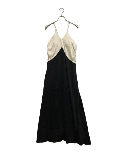 Estella.K（エステラケー）Estella.K (エステラケー) Vネックバイカラードレス ホワイト×ブラック サイズ:Freeの古着・服飾アイテム