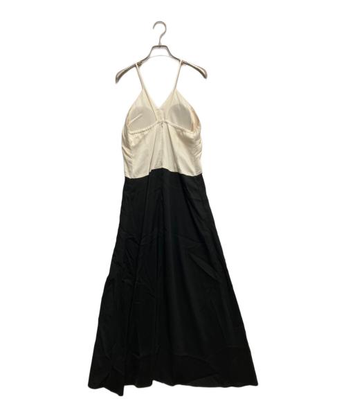 Estella.K（エステラケー）Estella.K (エステラケー) Vネックバイカラードレス ホワイト×ブラック サイズ:Freeの古着・服飾アイテム