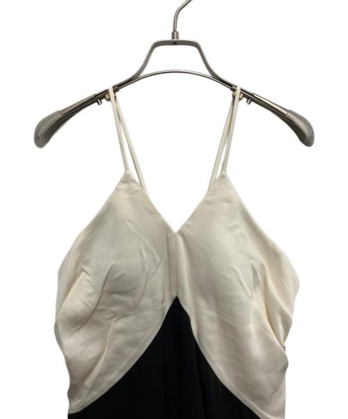 Estella.K（エステラケー）Estella.K (エステラケー) Vネックバイカラードレス ホワイト×ブラック サイズ:Freeの古着・服飾アイテム