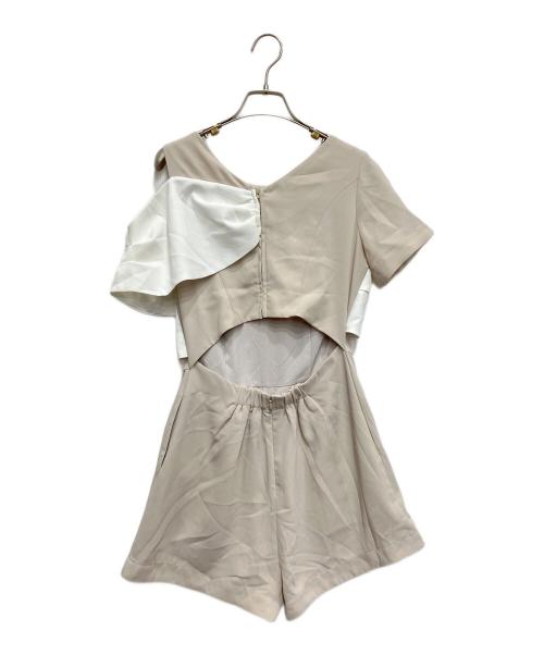 HER LIP TO（ハーリップトゥ）HER LIP TO (ハーリップトゥ) Bicolor Ribbon-Motif Romper ベージュ サイズ:Mの古着・服飾アイテム