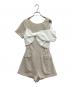 HER LIP TO（ハーリップトゥ）の古着「Bicolor Ribbon-Motif Romper」｜ベージュ