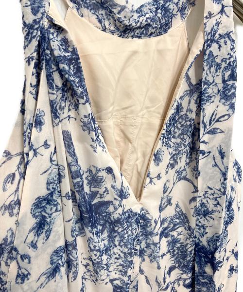 Estella.K（エステラケー）Estella.K (エステラケー) プリントホルターネックティアードドレス ブルー×アイボリー サイズ:FREEの古着・服飾アイテム