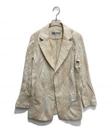 ISSEY MIYAKE（イッセイミヤケ）の古着「総柄テーラードジャケット」｜ベージュ
