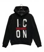 DSQUARED2ディースクエアード）の古着「アイコン プルオーバーパーカー」｜ブラック