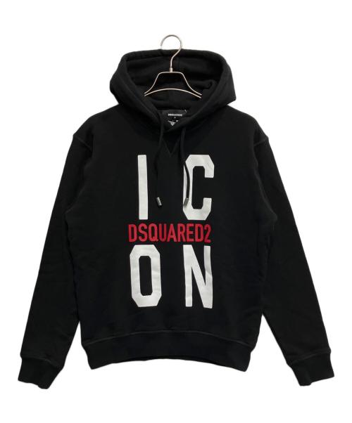 DSQUARED2（ディースクエアード）DSQUARED2 (ディースクエアード) アイコン プルオーバーパーカー ブラック サイズ:Мの古着・服飾アイテム