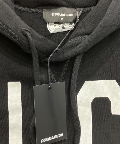DSQUARED2（ディースクエアード）DSQUARED2 (ディースクエアード) アイコン プルオーバーパーカー ブラック サイズ:Мの古着・服飾アイテム