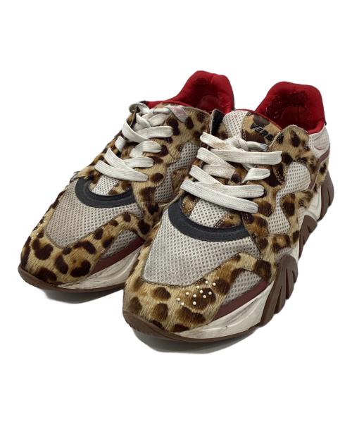 VERSACE（ヴェルサーチェ）VERSACE (ヴェルサーチェ) レオパードスニーカー ブラウン×ホワイト サイズ:43の古着・服飾アイテム