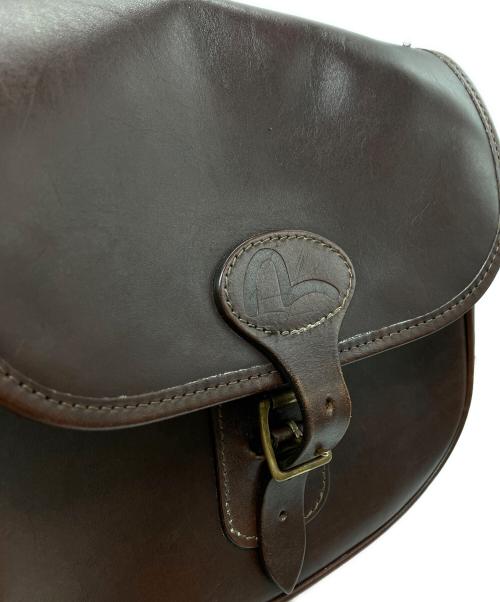 EVISU（エヴィス）EVISU (エヴィス) レザーショルダーバッグ ブラウンの古着・服飾アイテム