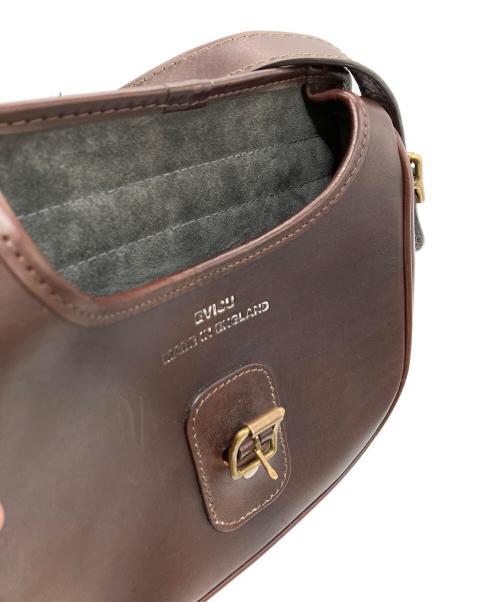 EVISU（エヴィス）EVISU (エヴィス) レザーショルダーバッグ ブラウンの古着・服飾アイテム