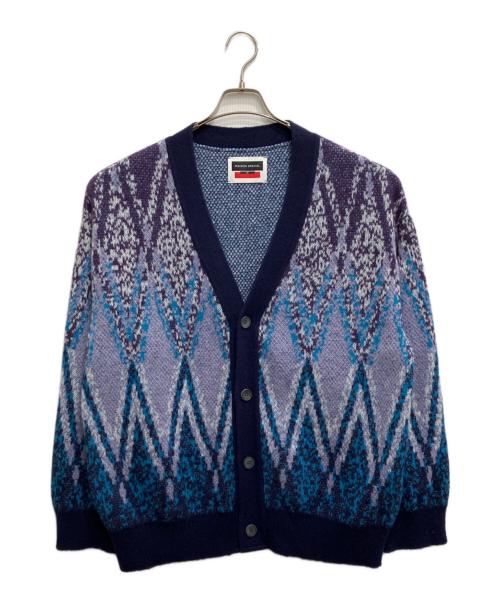 MAISON SPECIAL（メゾンスペシャル）MAISON SPECIAL (メゾンスペシャル) Airy Mohair Argyle Prime-Over V-Neck パープル サイズ:１の古着・服飾アイテム