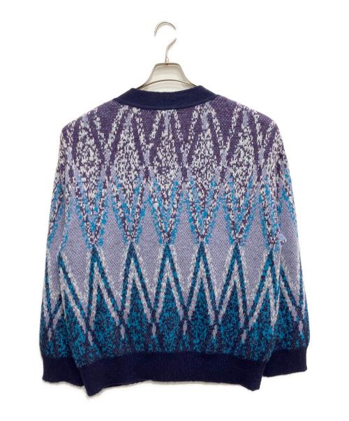 MAISON SPECIAL（メゾンスペシャル）MAISON SPECIAL (メゾンスペシャル) Airy Mohair Argyle Prime-Over V-Neck パープル サイズ:１の古着・服飾アイテム