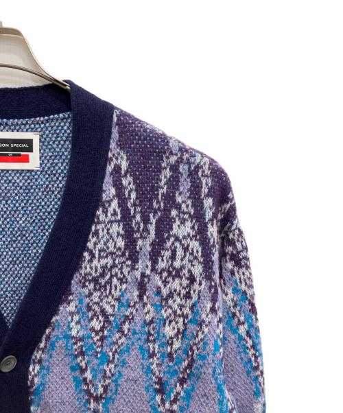 MAISON SPECIAL（メゾンスペシャル）MAISON SPECIAL (メゾンスペシャル) Airy Mohair Argyle Prime-Over V-Neck パープル サイズ:１の古着・服飾アイテム