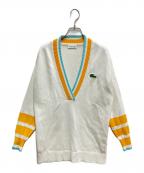 LACOSTEラコステ）の古着「V-neck Loose Fit Cotton Blend Sweater」｜ホワイト