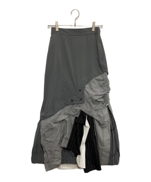 UN3D.（アンスリード）UN3D. (アンスリード) PATTERN MIX SHIRT SK グレー サイズ:36の古着・服飾アイテム