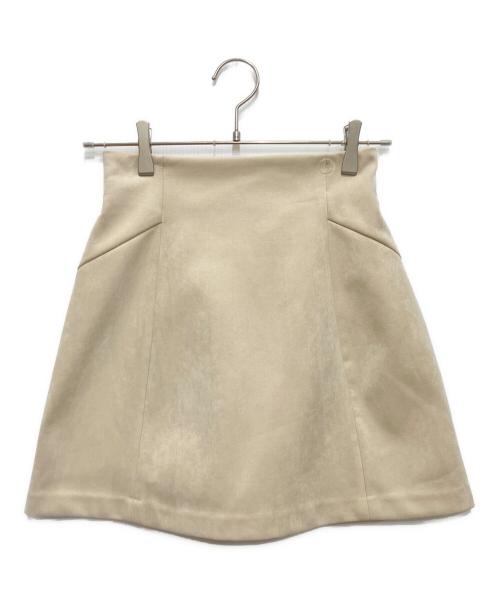 Apuweiser-riche（アプワイザーリッシェ）Apuweiser-riche (アプワイザーリッシェ) バックZIPスエードミニスカート ベージュの古着・服飾アイテム