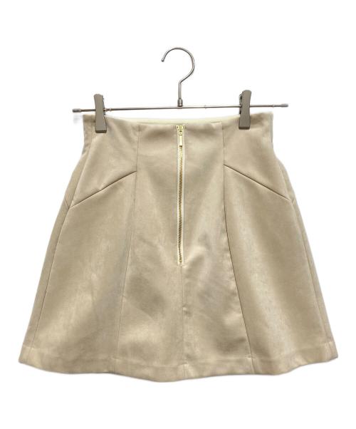 Apuweiser-riche（アプワイザーリッシェ）Apuweiser-riche (アプワイザーリッシェ) バックZIPスエードミニスカート ベージュの古着・服飾アイテム