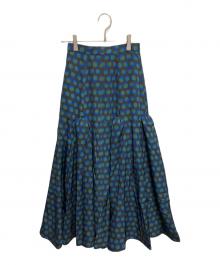 UN3D.（アンスリード）の古着「ギャザーランダムドットスカート」｜ブラック×グリーン