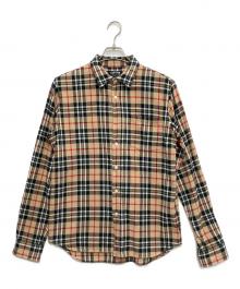 stussy（ステューシー）の古着「チェックネルシャツ」｜ベージュ×ブラック