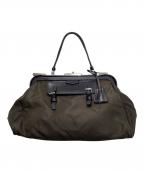 PRADAプラダ）の古着「がま口トートバッグ」｜グリーン×ブラック