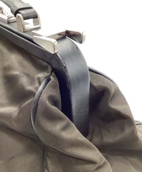 PRADA（プラダ）PRADA (プラダ) がま口トートバッグ グリーン×ブラックの古着・服飾アイテム