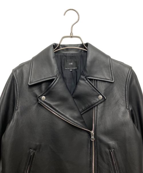 23区（ニジュウサンク）23区 (ニジュウサンク) ラムレザージャケット ブラック サイズ:38の古着・服飾アイテム