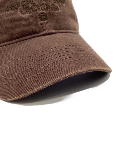 A BATHING APE（アベイシングエイプ）A BATHING APE (ア ベイシング エイプ) Moonface embroidered twill cap ブラウンの古着・服飾アイテム