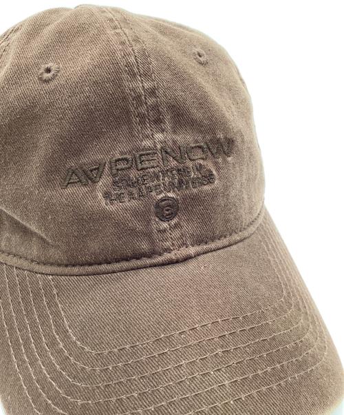 A BATHING APE（アベイシングエイプ）A BATHING APE (ア ベイシング エイプ) Moonface embroidered twill cap ブラウンの古着・服飾アイテム
