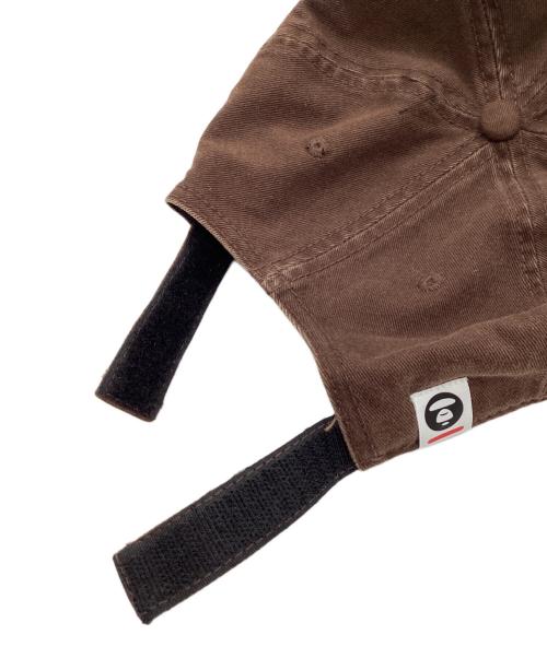 A BATHING APE（アベイシングエイプ）A BATHING APE (ア ベイシング エイプ) Moonface embroidered twill cap ブラウンの古着・服飾アイテム