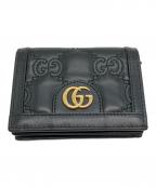 GUCCIグッチ）の古着「GGマトラッセカードケースウォレット」｜ブラック