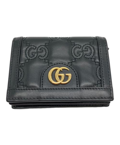 GUCCI（グッチ）GUCCI (グッチ) GGマトラッセカードケースウォレット ブラックの古着・服飾アイテム