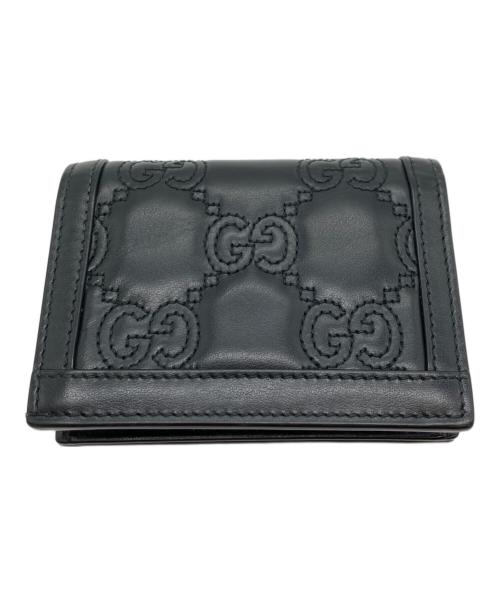 GUCCI（グッチ）GUCCI (グッチ) GGマトラッセカードケースウォレット ブラックの古着・服飾アイテム