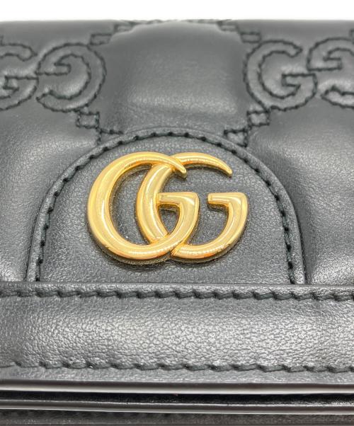 GUCCI（グッチ）GUCCI (グッチ) GGマトラッセカードケースウォレット ブラックの古着・服飾アイテム