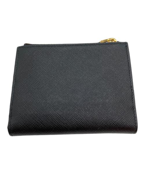 PRADA（プラダ）PRADA (プラダ) サフィアーノトライアングル 財布 ブラックの古着・服飾アイテム