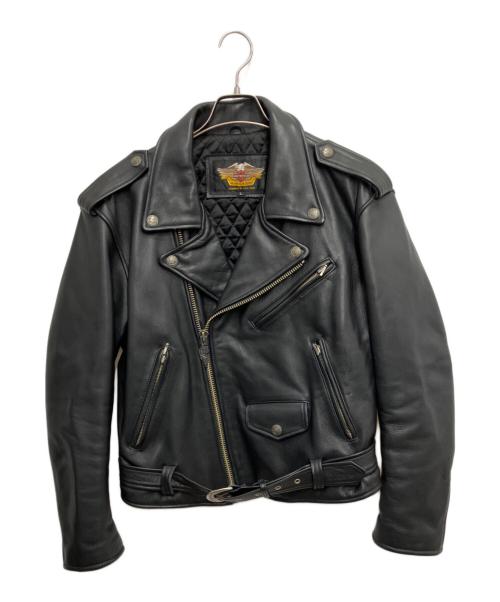 HARLEY-DAVIDSON（ハーレーダビッドソン）HARLEY-DAVIDSON (ハーレーダビッドソン) レザーダブルライダースジャケット ブラック サイズ:Ｌの古着・服飾アイテム