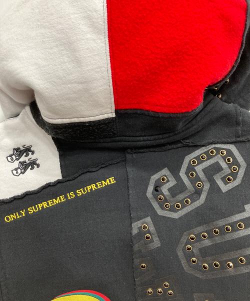 SUPREME（シュプリーム）SUPREME (シュプリーム) Patchwork Zip Up Hooded Sweatshirt ブラック×レッド サイズ:Sの古着・服飾アイテム