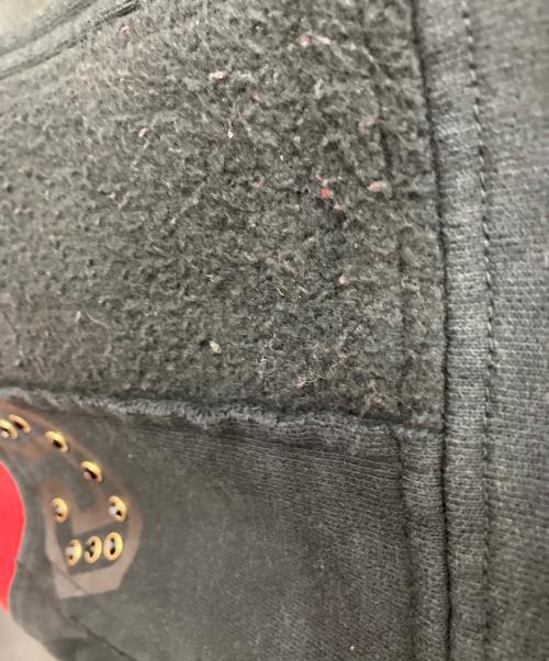 SUPREME（シュプリーム）SUPREME (シュプリーム) Patchwork Zip Up Hooded Sweatshirt ブラック×レッド サイズ:Sの古着・服飾アイテム