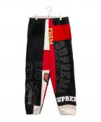 SUPREMEシュプリーム）の古着「Patchwork Sweatpant」｜ブラック×レッド
