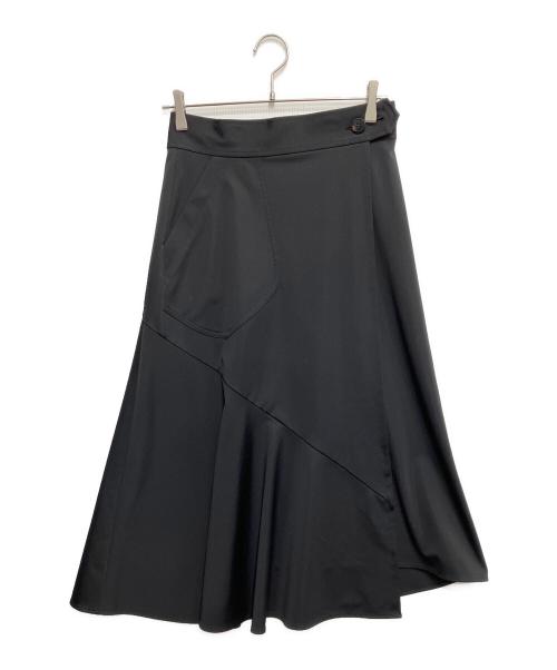 THE TOKYO（ザトーキョー）THE TOKYO (ザトーキョー) WASHABLE HIGH FANCTION JERSEY WRAP SKIRT ブラック サイズ:36の古着・服飾アイテム
