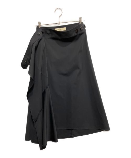 THE TOKYO（ザトーキョー）THE TOKYO (ザトーキョー) WASHABLE HIGH FANCTION JERSEY WRAP SKIRT ブラック サイズ:36の古着・服飾アイテム