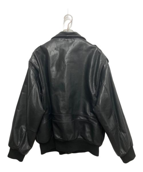 WINCH KIABI（ウィンチ キアビ）WINCH KIABI (ウィンチ キアビ) A-2 レザーフライトジャケット ブラック サイズ:不明の古着・服飾アイテム